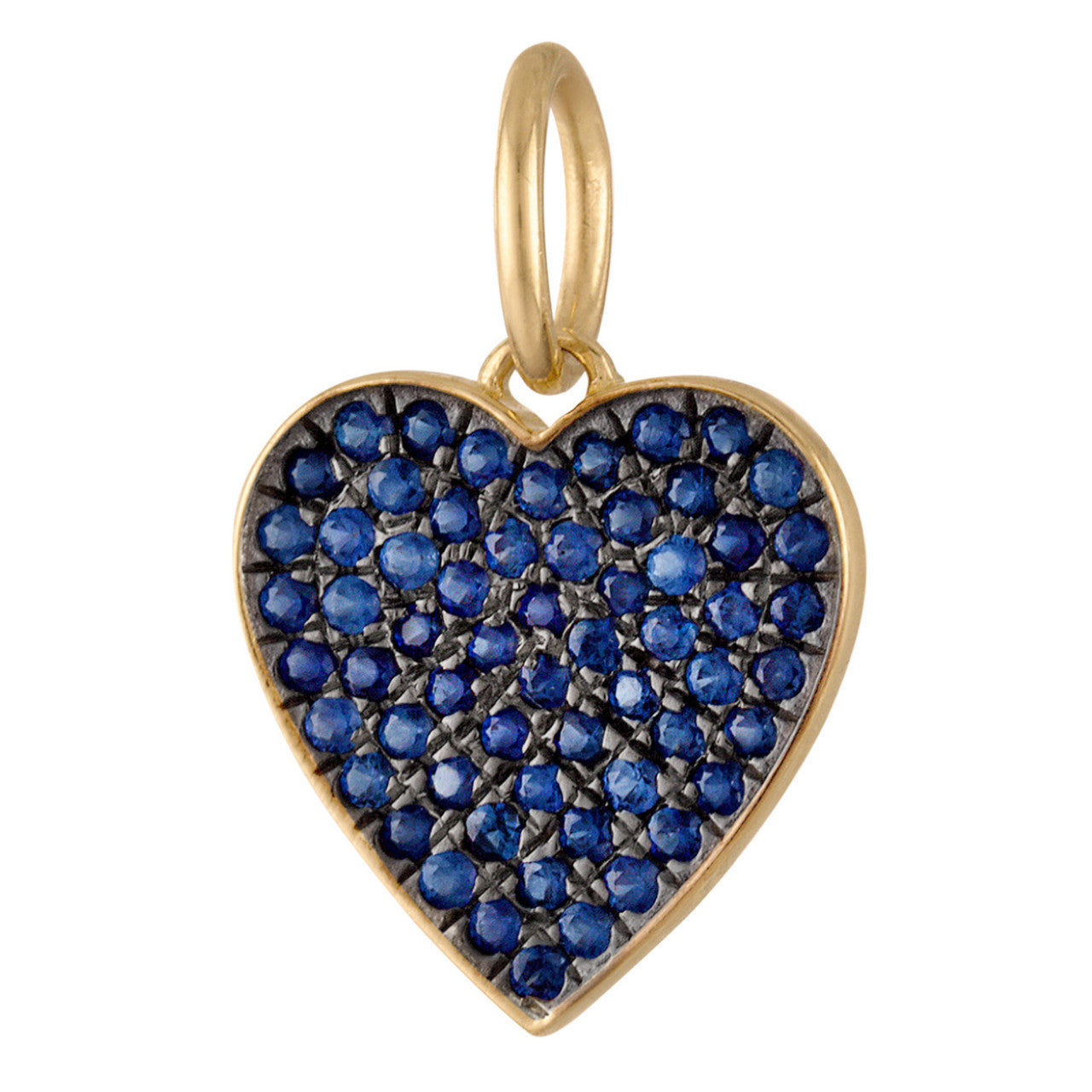 Heart with Sapphires 14k Gold Charm